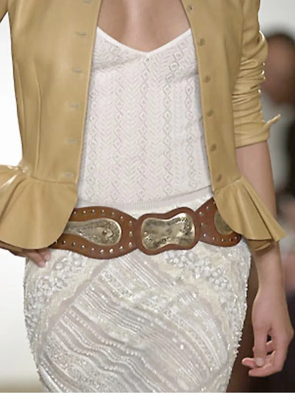 Vintage Ralph Lauren Western Studded Wide Leather Belt Spring 2002 size Medium